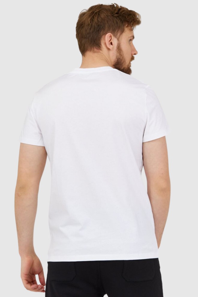 BALMAIN White men's t-shirt with gold logo