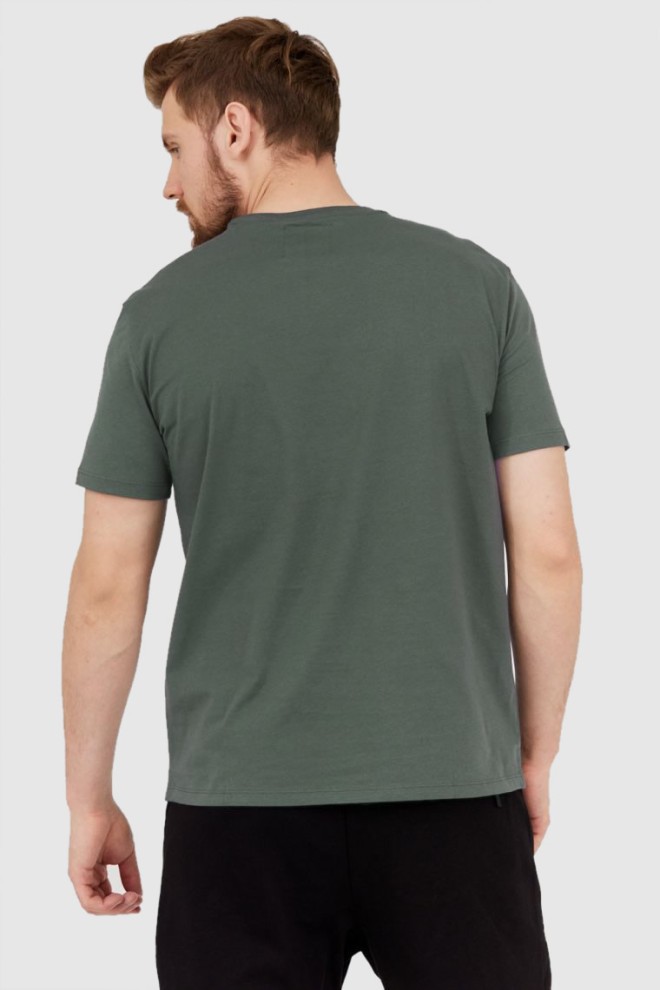 ARMANI EXCHANGE grey-green men's t-shirt with large logo