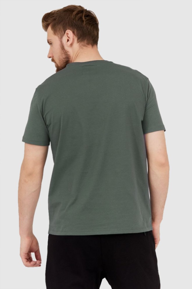 Tricou ARMANI EXCHANGE gri-verde pentru bărbați cu logo mare