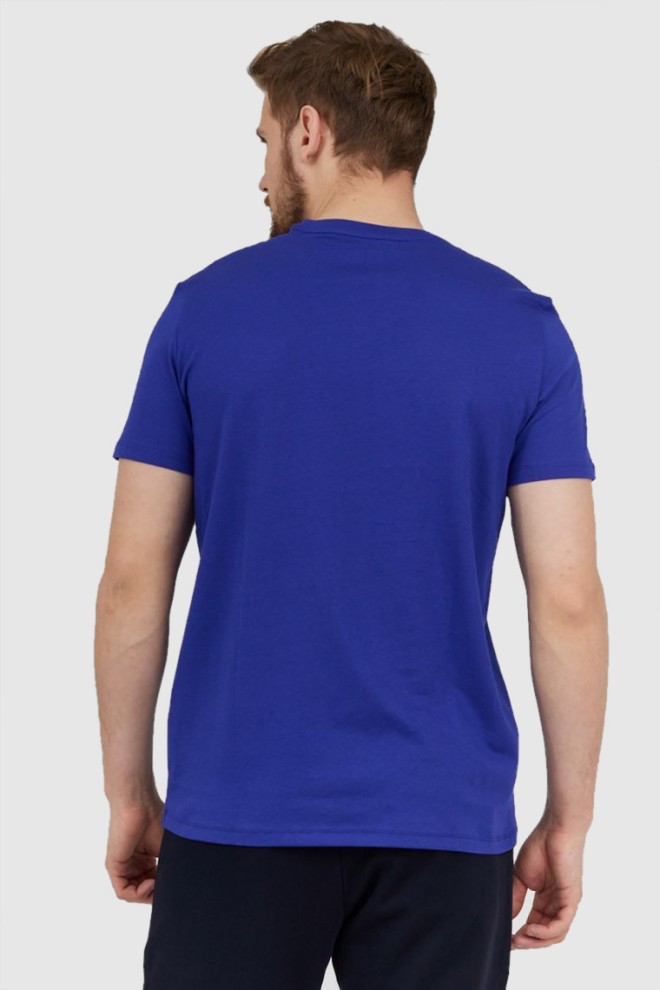 ARMANI EXCHANGE Blue men's t-shirt with logo stripe