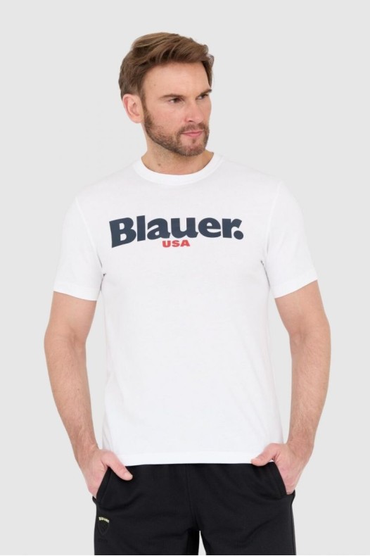 BLAUER Tricou alb pentru...