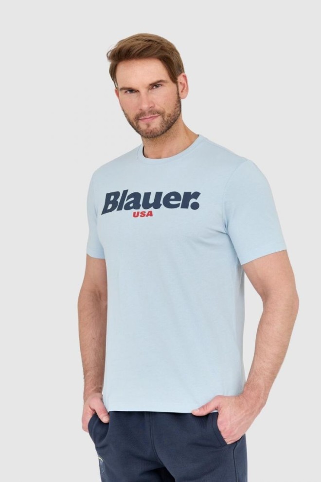 BLAUER Blue men's t-shirt with large logo