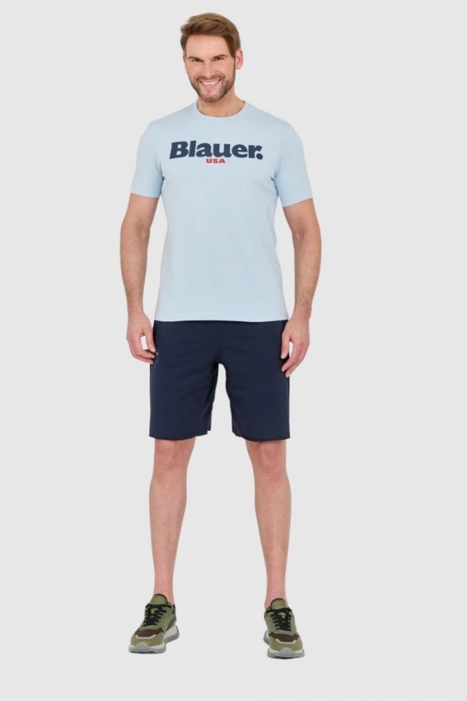 BLAUER Blue men's t-shirt with large logo