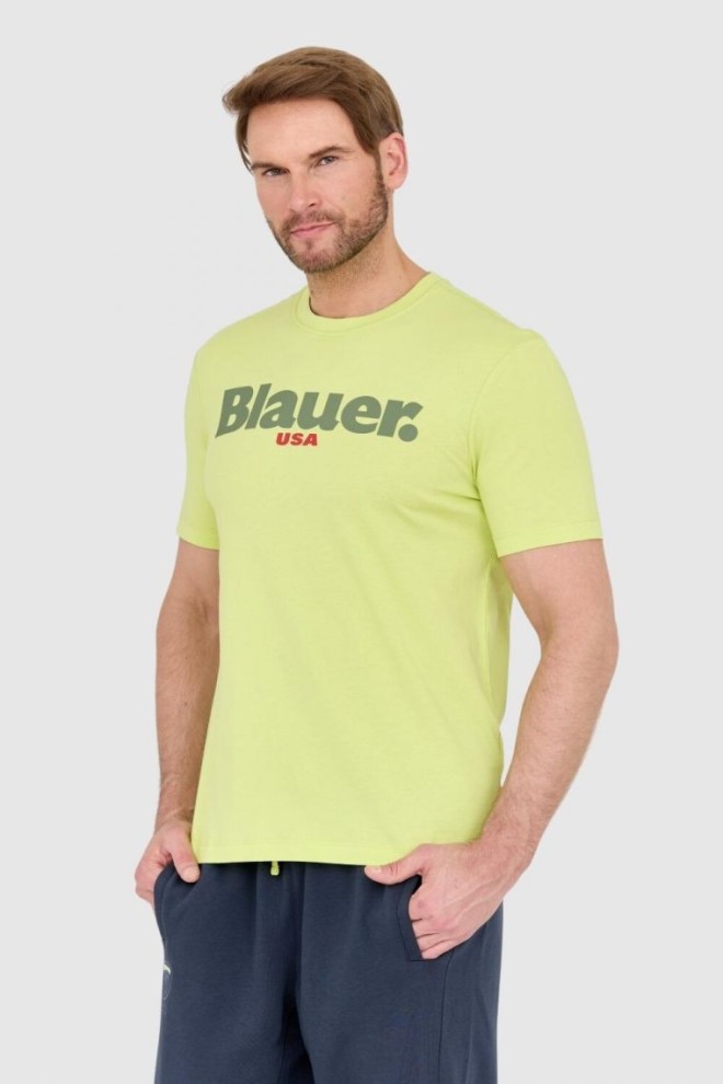 BLAUER Green men's t-shirt with large logo