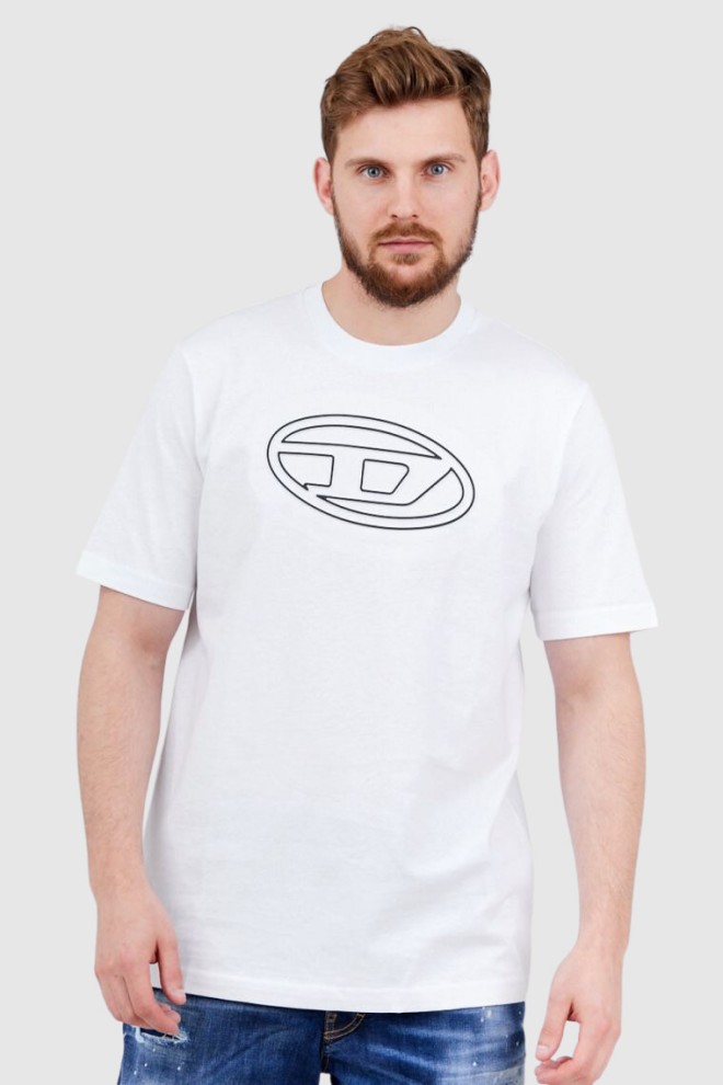 DIESEL White men's t-shirt with embossed logo