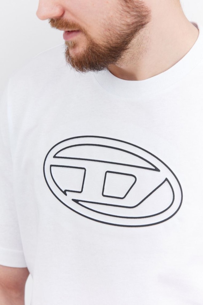 DIESEL White men's t-shirt with embossed logo