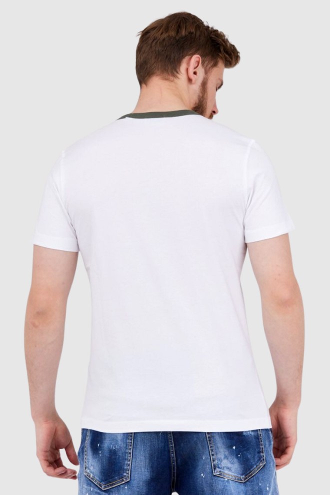 DIESEL White men's t-shirt with khaki trim