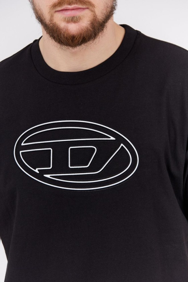 DIESEL Black men's t-shirt with embossed logo