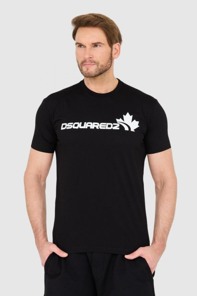 DSQUARED2 Black cotton t-shirt with large logo