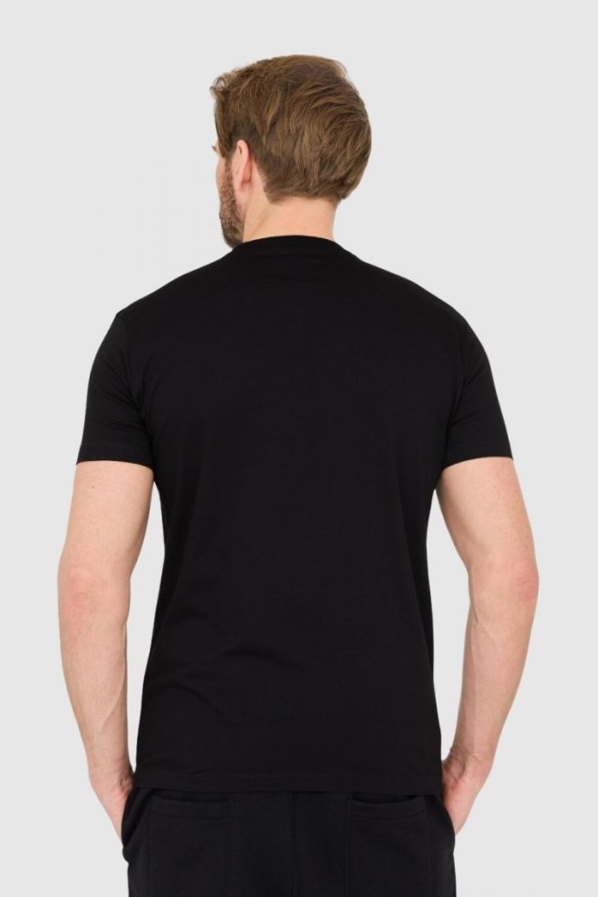 DSQUARED2 Tricou negru din bumbac pentru bărbați cu logo mare