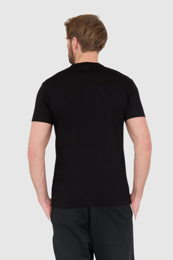 DSQUARED2 Tricou negru pentru bărbați cu logo cu pictogramă mare