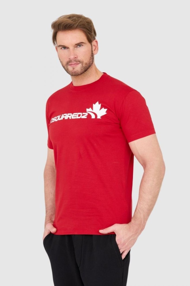 DSQUARED2 Red cotton t-shirt with large logo