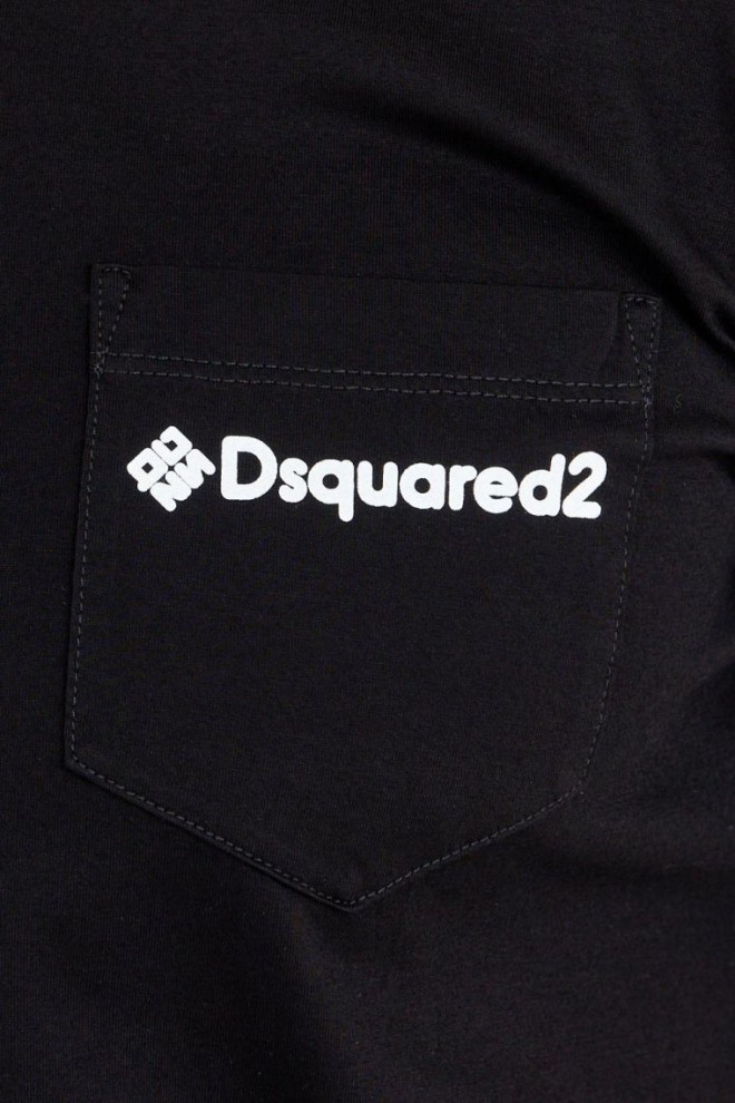 DSQUARED2 Black men's t-shit with mini gummy pocket