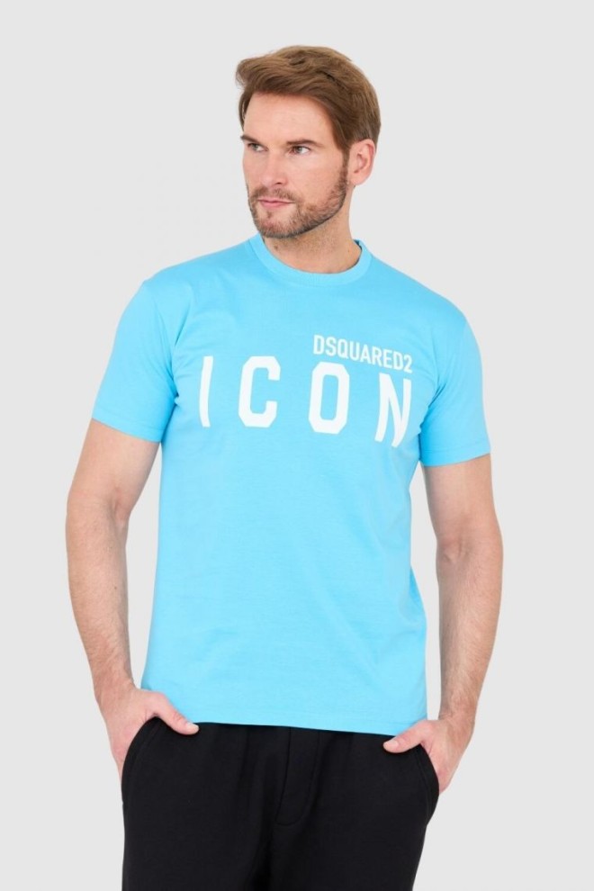 DSQUARED2 Blue men's t-shirt with large icon logo