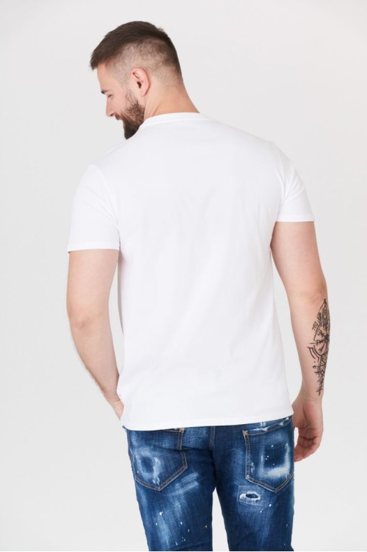 GUESS Tricou alb din bumbac...