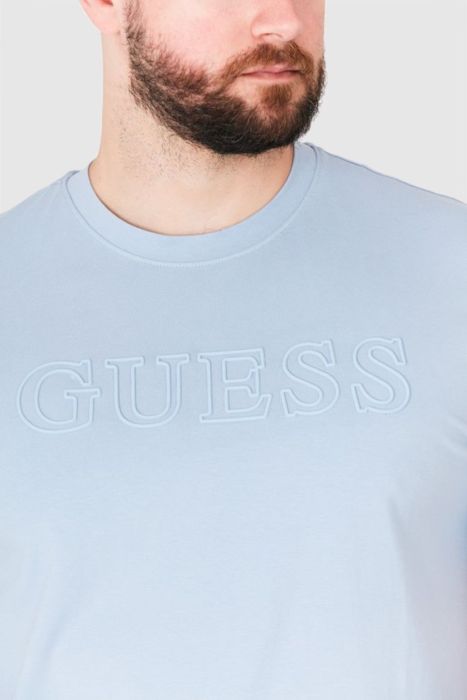 Чоловіча футболка GUESS Blue з тисненням логотипу