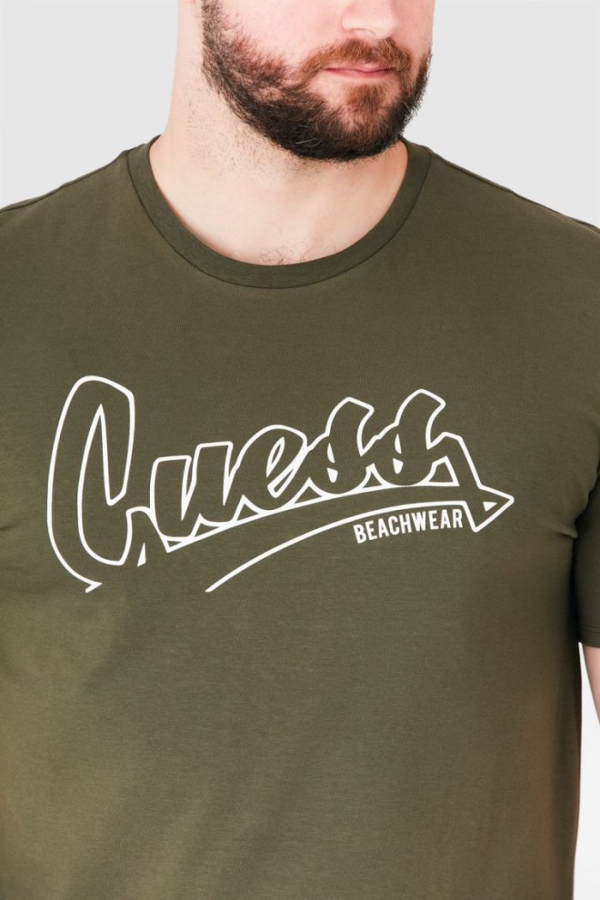 GUESS Tricou de plajă măsliniu pentru bărbați