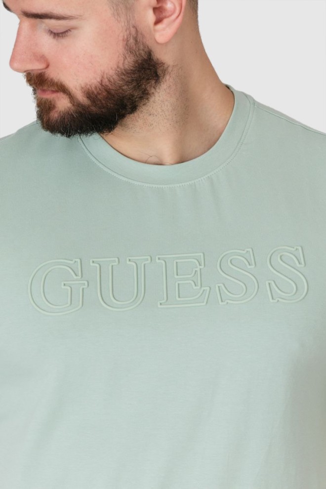 Чоловіча футболка GUESS Pistachio з тисненням логотипу