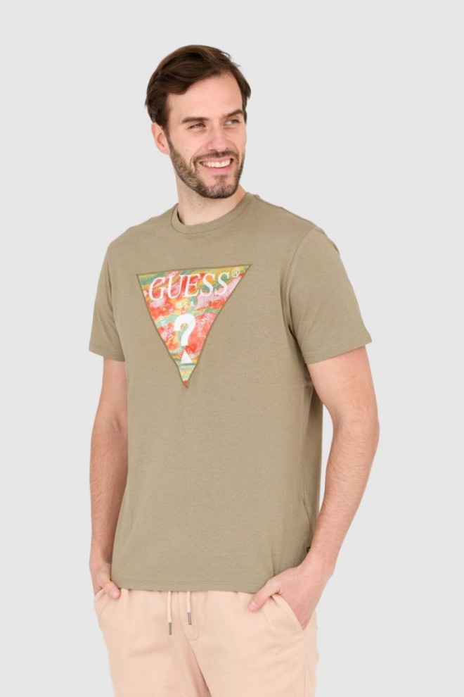 GUESS T-shirt green slim fit