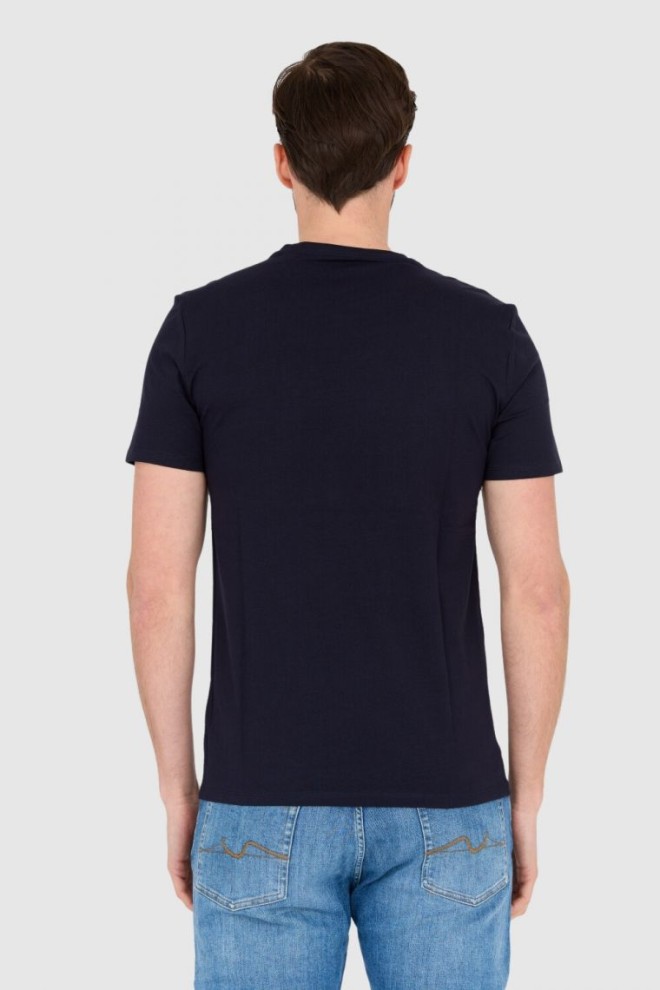 GUESS Tricou slim fit din bumbac albastru marin pentru bărbați