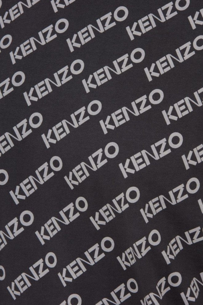 Чорна чоловіча футболка з монограмою KENZO в стилі оверсайз