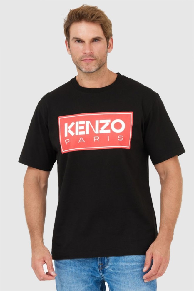 KENZO Black men's t-shirt with red print