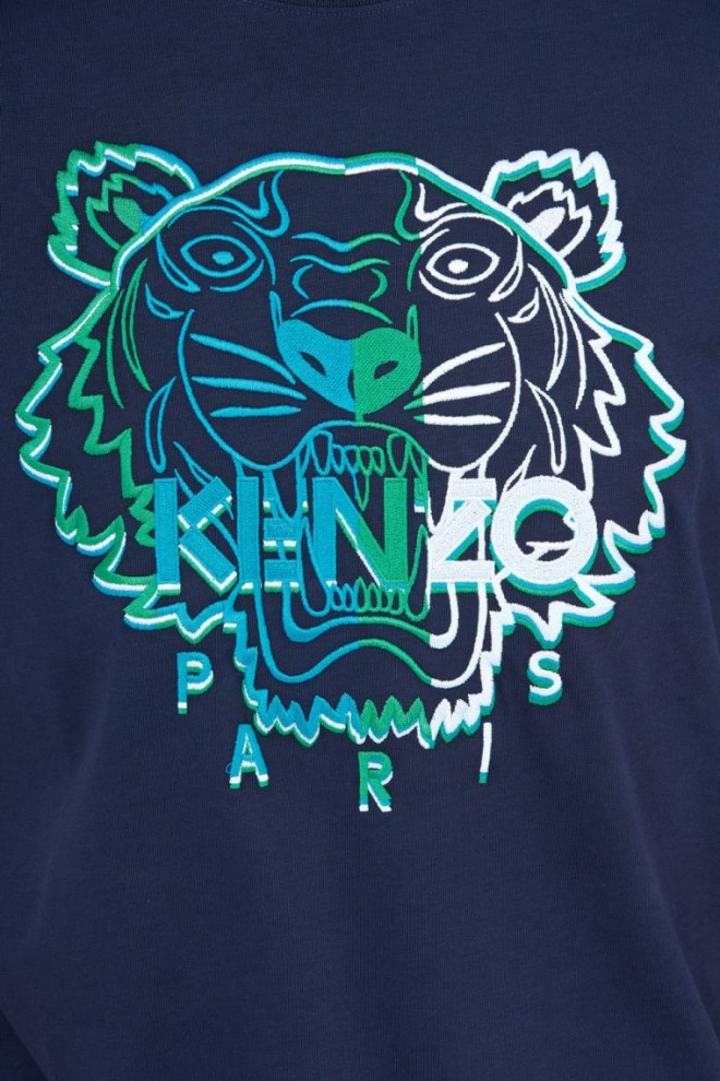 KENZO Men's navy blue t-shirt with embroidered logo