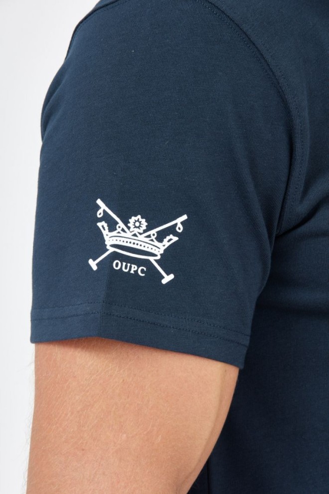 LA MARTINA Tricou albastru marin pentru bărbați cu logo mare