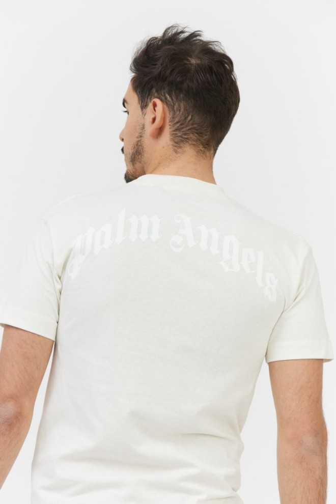 PALM ANGELS Tricou alb pentru bărbați cu ursuleț de pluș