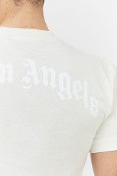 PALM ANGELS Biały t-shirt męski z misiem