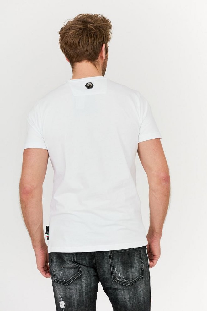 PHILIPP PLEIN White t-shirt Platinum cut round neck skull