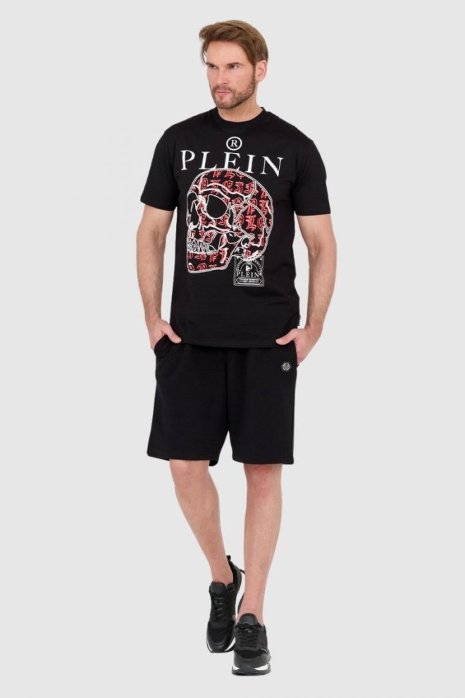 PHILIPP PLEIN Tricou negru pentru bărbați cu craniu