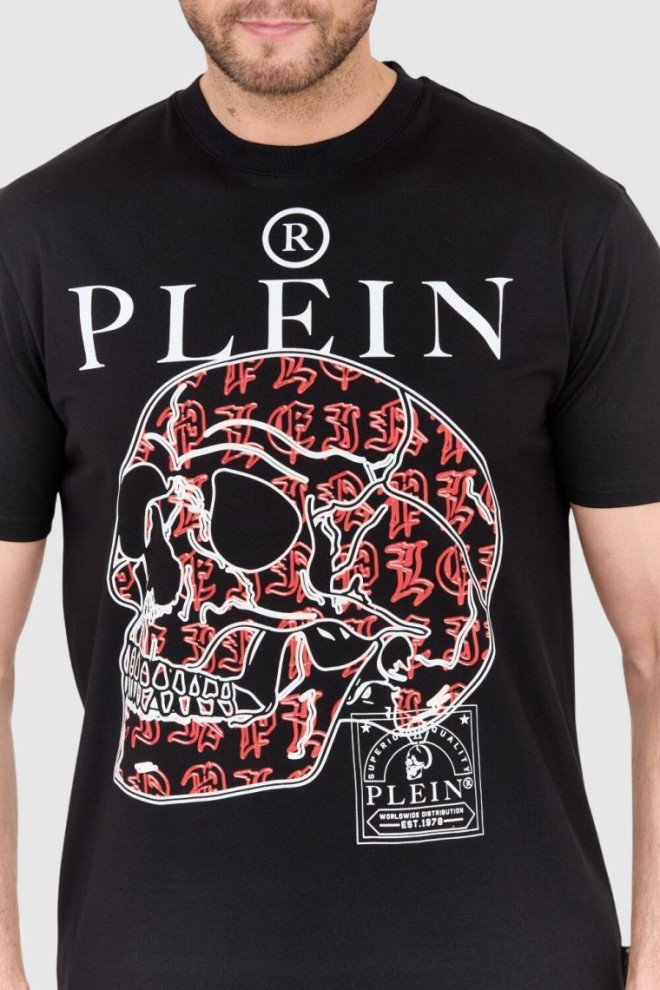 PHILIPP PLEIN Tricou negru pentru bărbați cu craniu
