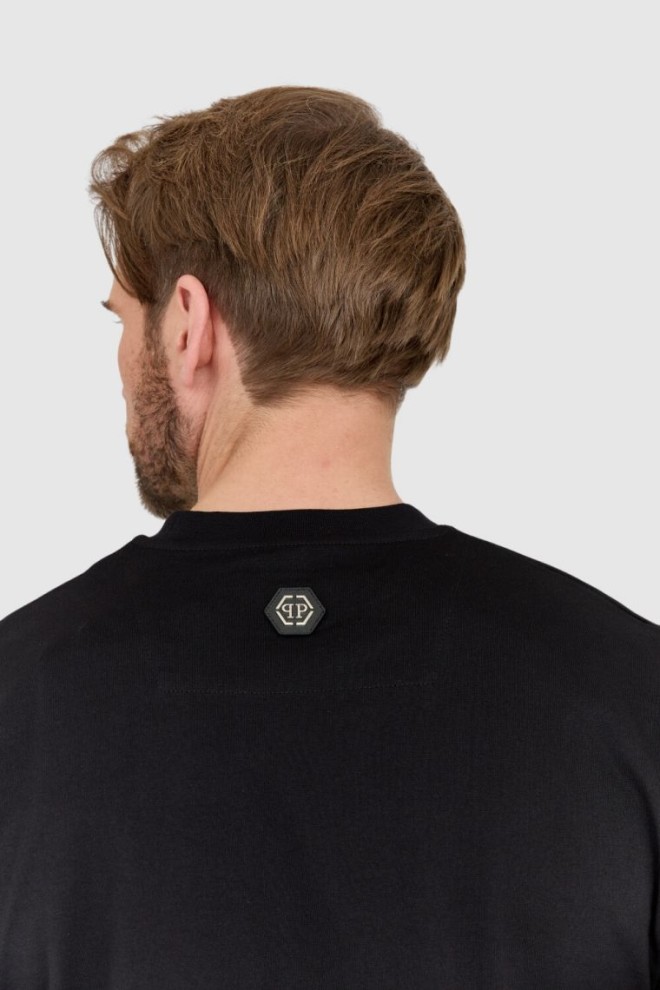 PHILIPP PLEIN Tricou negru pentru bărbați cu craniu