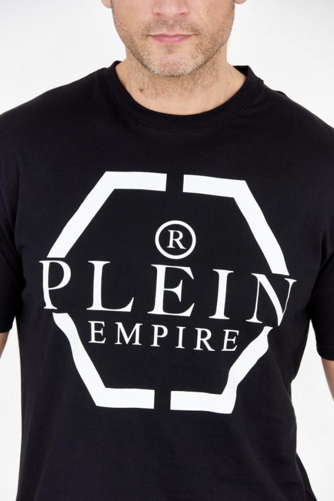 PHILIPP PLEIN Tricou negru cu logo pentru bărbați