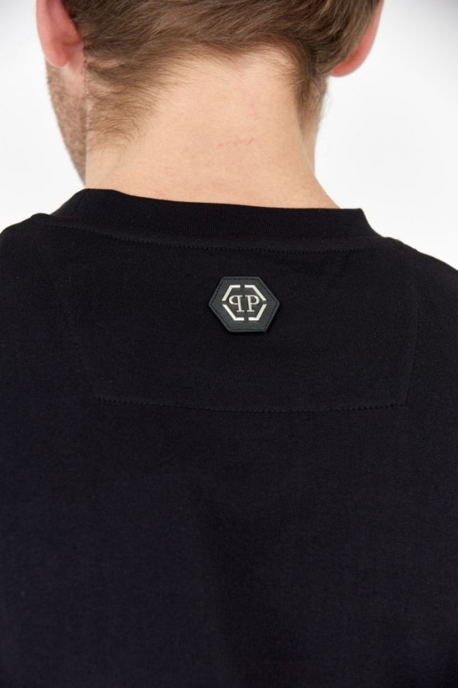 PHILIPP PLEIN Tricou negru pentru bărbați cu craniu cu raze X