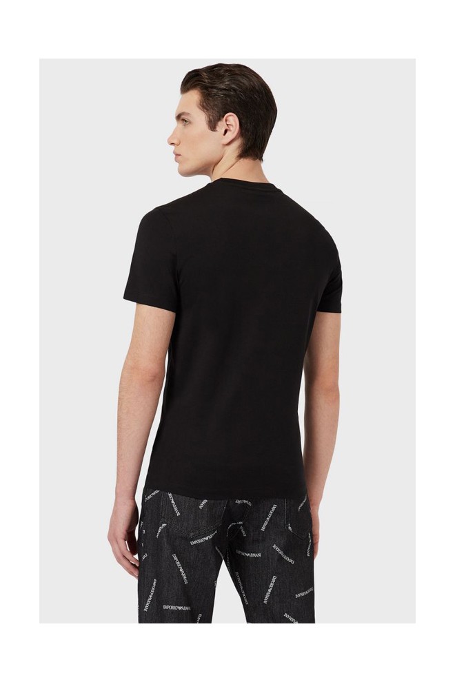 EMPORIO ARMANI Tricou pentru bărbați, negru cu logo brodat