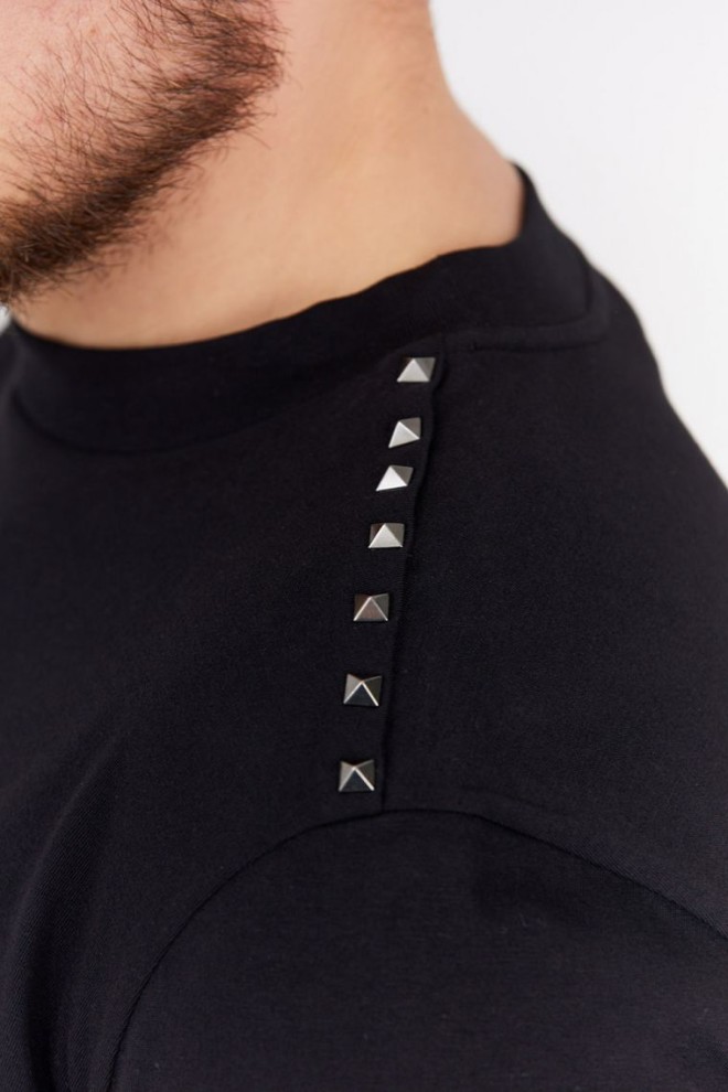 VALENTINO GARAVANI Tricou negru pentru bărbați cu crampoane