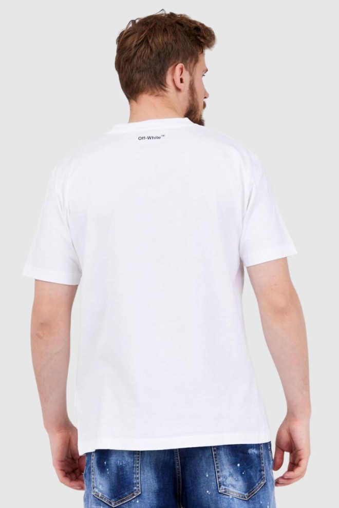 OFF-WHITE Tricou alb cu imprimeu mona fox pentru bărbați