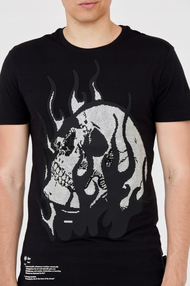 PHILIPP PLEIN T-shirt with skull in flames