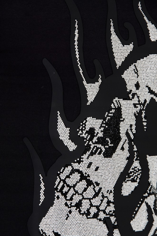 PHILIPP PLEIN T-shirt with skull in flames