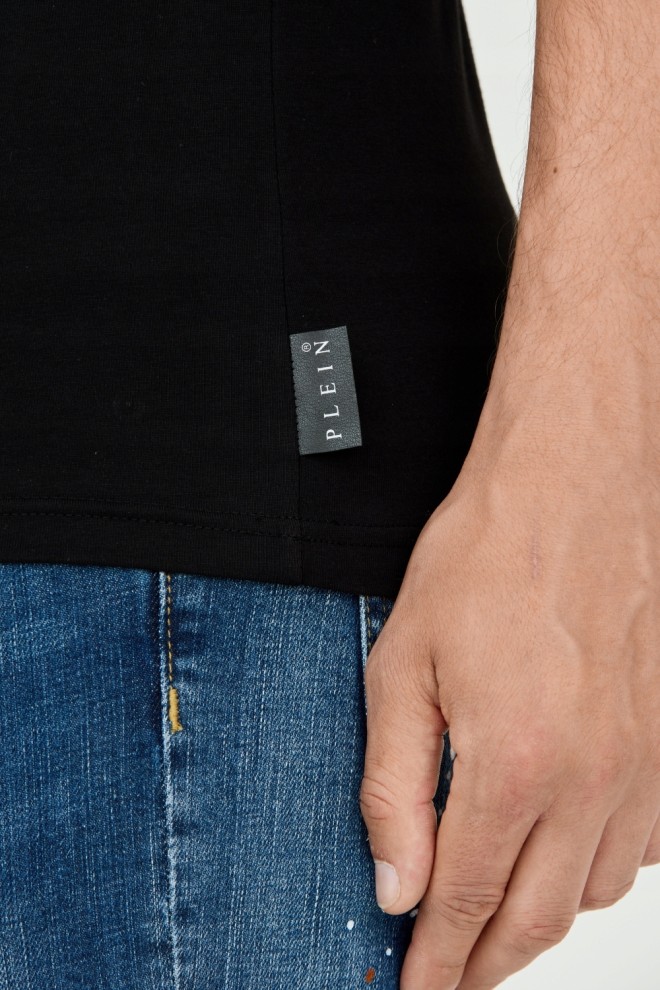 PHILIPP PLEIN Tricou negru pentru bărbați cu craniu