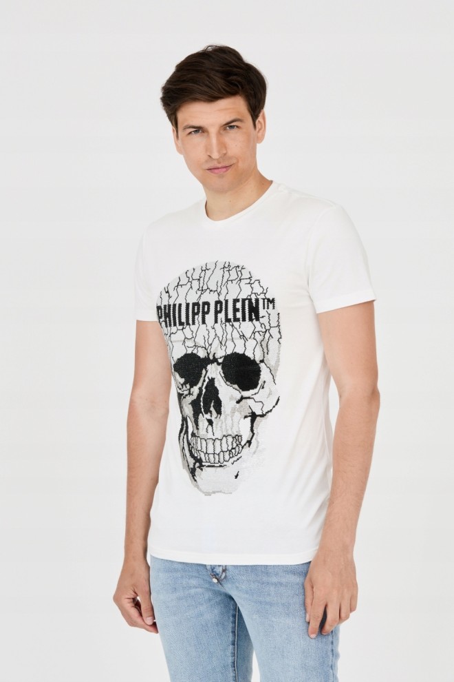 PHILIPP PLEIN T-shirt white with cracked skull