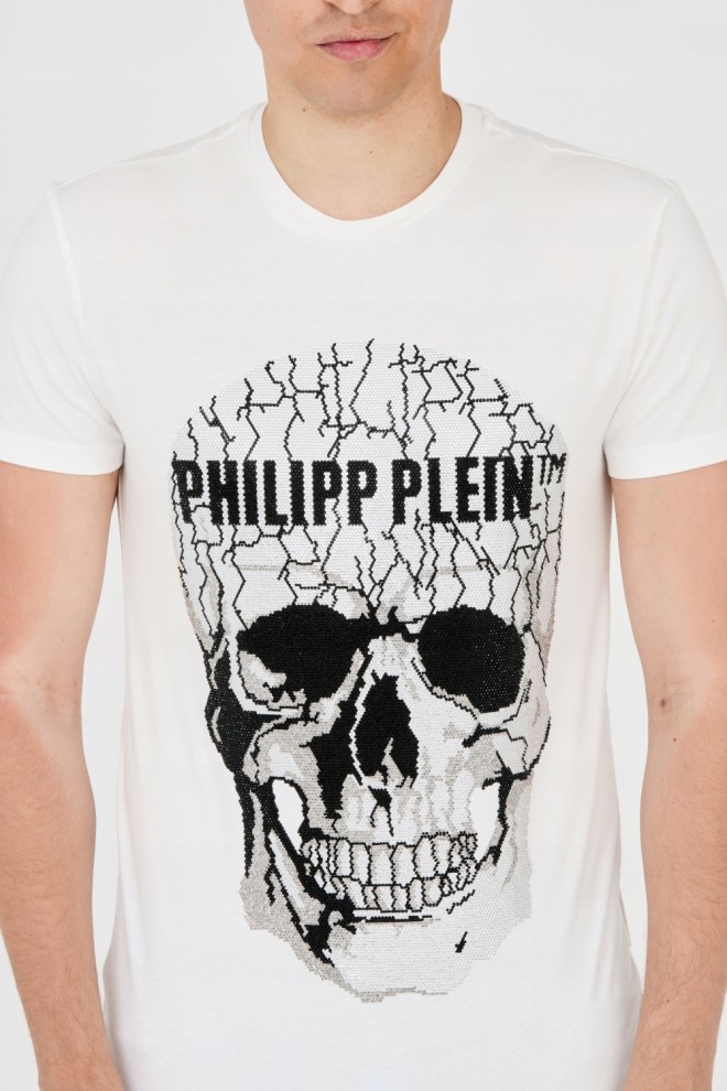 PHILIPP PLEIN T-shirt white with cracked skull