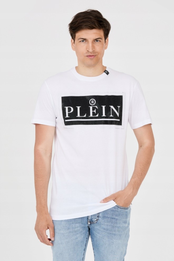 PHILIPP PLEIN Men's white T-shirt with large logo