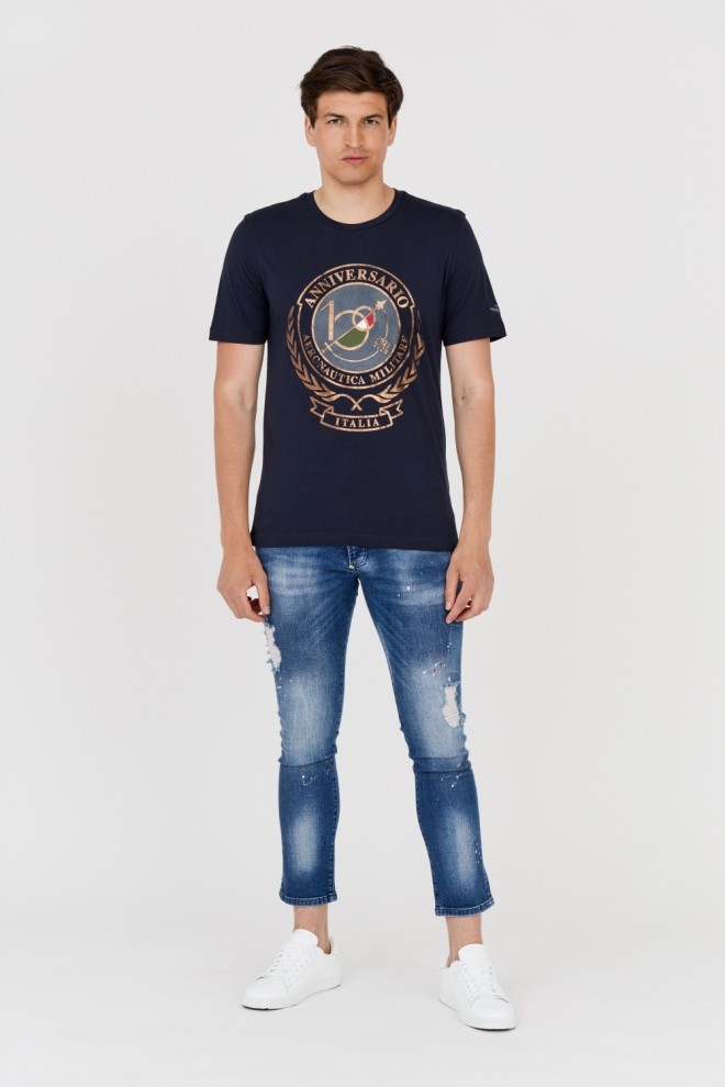 AERONAUTICA MILITARE Granatowy t-shirt męski