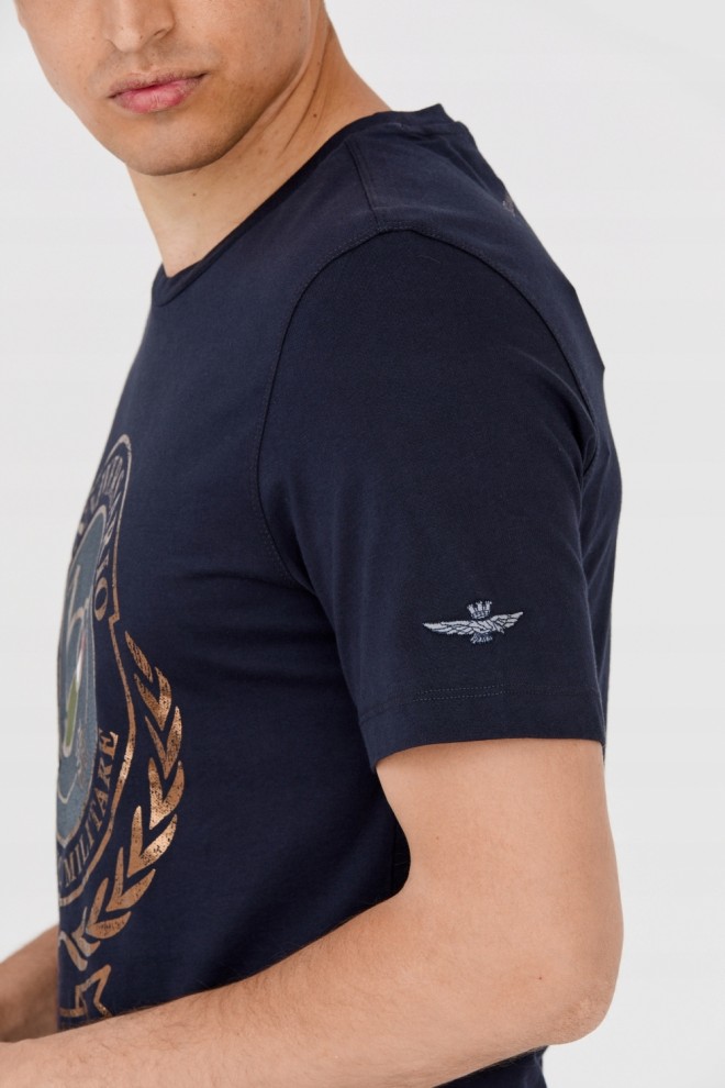 AERONAUTICA MILITARE Granatowy t-shirt męski