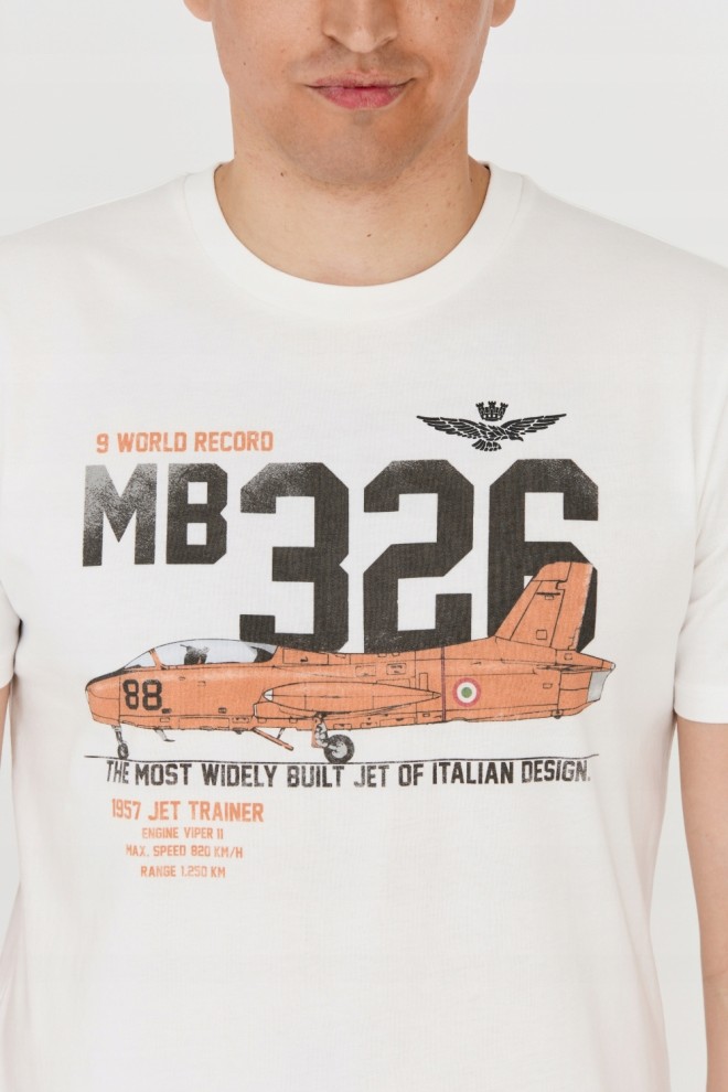 AERONAUTICA MILITARE Biały t-shirt męski