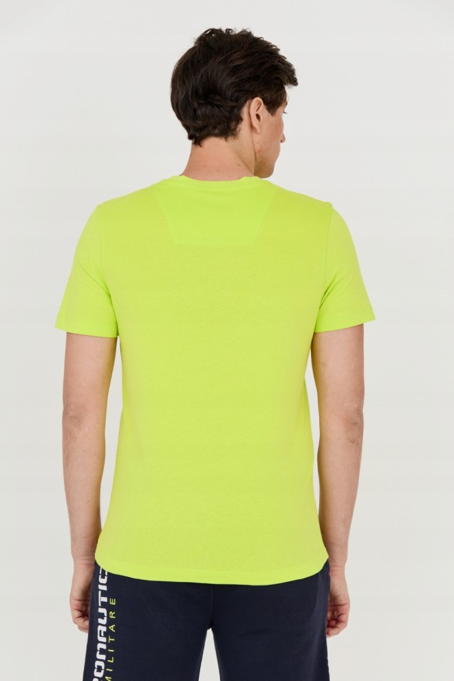 AERONAUTICA MILITARE Tricou verde din bumbac pentru bărbați