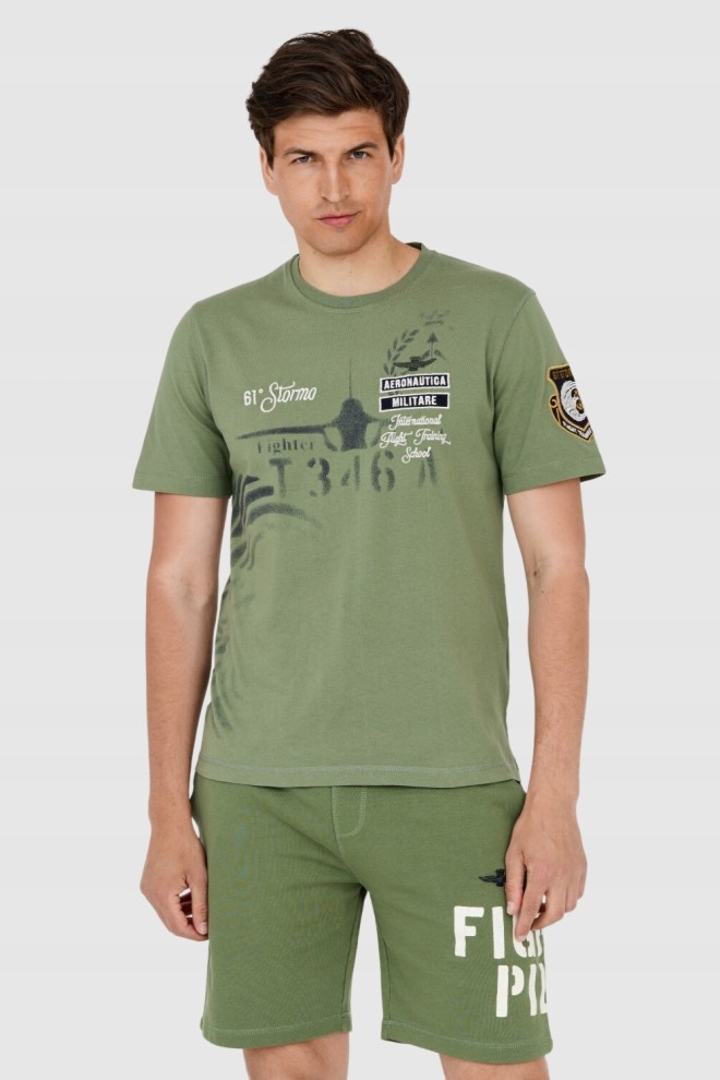 AERONAUTICA MILITARE Zielony t-shirt męski